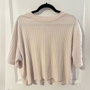 H&M Cream Ribbed Top